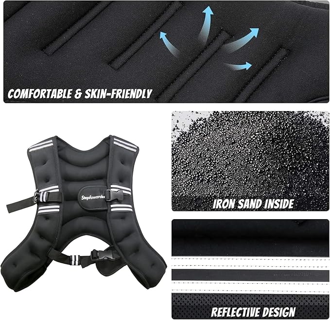 Weighted Vest for Women Men Kids, 6lbs/12lbs/4-10lbs Adjustable Weight Vest with Reflective Stripes, Upgrade Strength Training Vest for Running, Body Workout, Jogging, Cadio, Walking