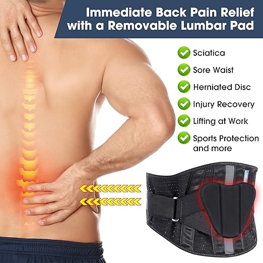 Back Brace Back Support Belt,Flexible Lumbar Support Lower Back Brace for Pain Relief, Back Support Brace for Lifting at Work, Scoliosis Pain Relief Brace XXXL Fits Waist Size 45”-51”