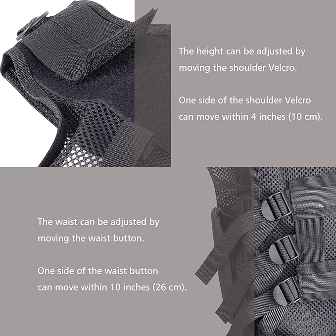 Airsoft Vest Adult Adjustable S-XXXXL, Tactical Vest for Men Lightweight Breathable 600D Nylon, Youth Combat vest for Paintball Training Black