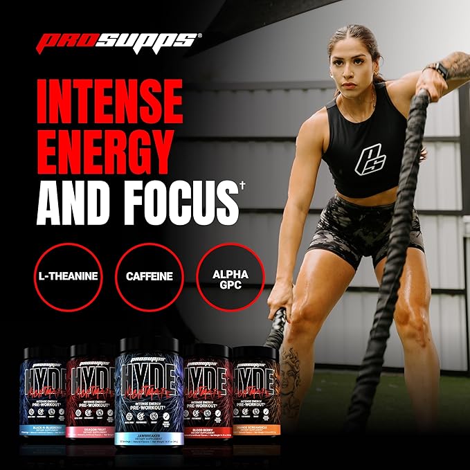 PROSUPPS Mr. Hyde Nightmare Pre Workout Powder with Caffeine & Beta Alanine - Preworkout for Intense Energy, Mental Focus & Performance - Gym & Fitness Supplements (Black N' Blueberry, 30 Servings)