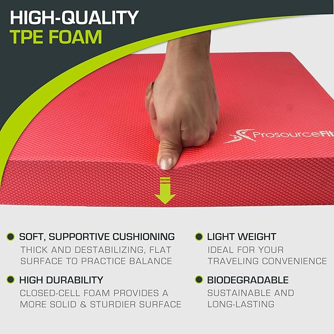 ProsourceFit Exercise Balance Pad – Non-Slip Cushioned Foam 15.5â€x12.75â€