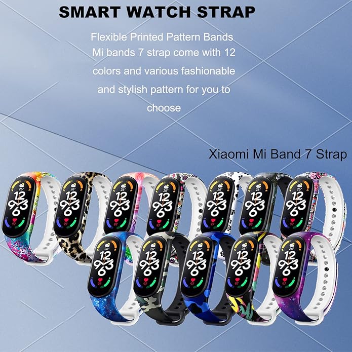 Bands Replacement for Mi Band 7 Strap Wristbands Compatible with Xiaomi Mi Band 7 Smartwatch Accessories Colorful Bracelet for Women Men Silicone Smart Watch Xiaomi 7 Wrist Band