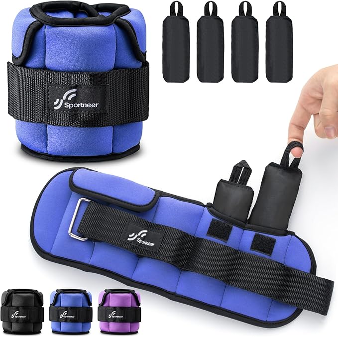 Sportneer Adjustable Ankle Weights for Women and Men:1 1 2 2 3 3 4 4 6 6 7 7 8 8 10 10 lbs