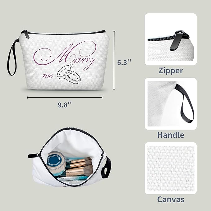 Bachelorette Gifts for Bride,Engagement Gifts,Bridal Shower Gifts for Bride To Be,Small Cosmetic Travel Makeup Bag,Bride Makeup Bag,Engaged Gifts,Bridal Shower Gifts,Funny Engagement Gifts