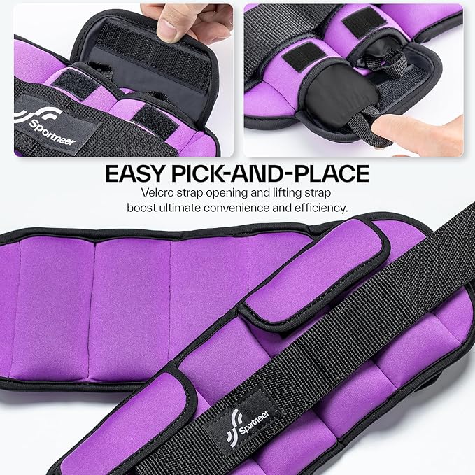 Sportneer Adjustable Ankle Weights for Women and Men:1 1 2 2 3 3 4 4 6 6 7 7 8 8 10 10 lbs