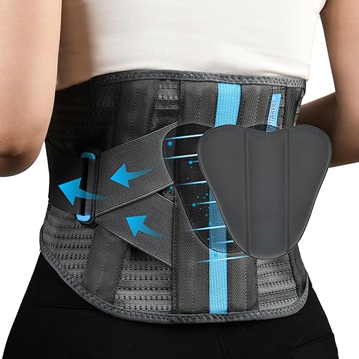 Back Brace For Lower Back Pain With Lumbar Pad,Back Support Brace For Men And Women With Dual Adjustable Straps,Back Brace For Lifting At Work For Herniated Disc, Sciatica, Scoliosis(2XL Fits 37.5"-47")