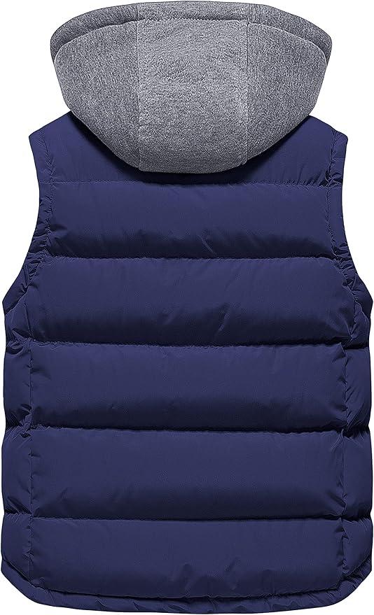 Pursky Girl's and Boy's Warm Puffer Vest Coat Water Resistant Sleeveless Jacket With Detachable Hood for 6-14Y