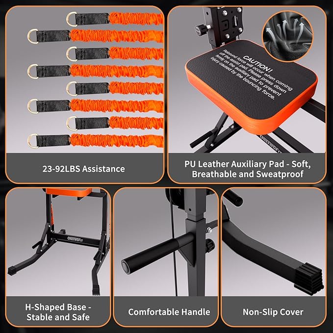 ONETWOFIT Power Tower Pull Up Bar Station Assistive Trainer 360LBS
