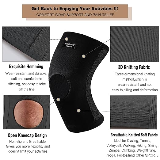 Professional Knee Brace With Stabilizer For Men Women,Compression Knee Sleeve Support Brace for Pain Relief, Fast Recovery,Meniscus Tear,ACL,MCL,Arthritis,Running,Sport Protection
