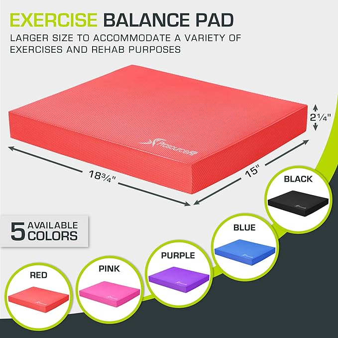 ProsourceFit Exercise Balance Pad – Non-Slip Cushioned Foam 15.5â€x12.75â€