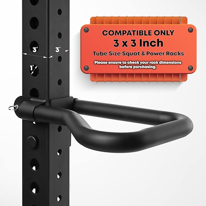 Dip Bar Attachment for Squat & Power Rack 2x2-2.5x2.5-3x3 Inches 1-Inch Hole