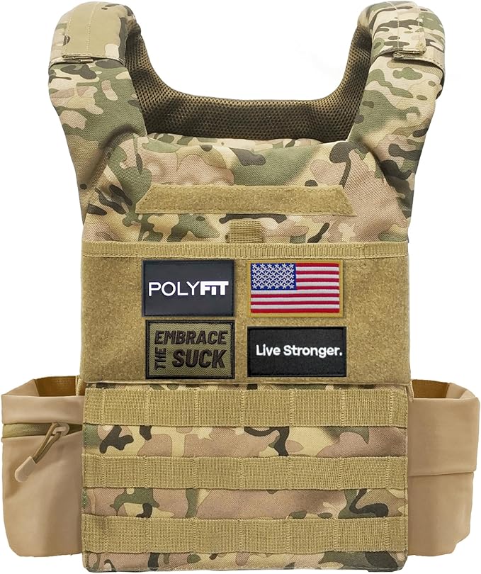 POLYFIT (Fortify) Weighted Vest for Strength and Endurance Training, Rucking, Fitness Workouts, Running, WODs