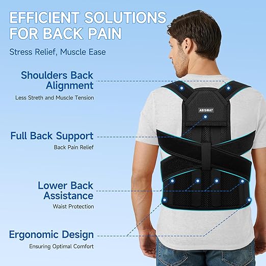 Back Brace Posture Corrector for Men and Women, Adjustable Shoulder Straightener Full Back Support, Upper and Lower Back Brace for Pain Relief, Scoliosis, Hunchback, Hump (Large)