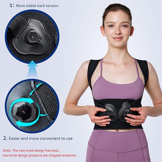 Posture Corrector for Women&Back Brace for Men-Knob Adjustable Back Support Straightener-Upper and Low Back Pain Relief-Scoliosis, Shoulder Posture Corrector- Neck Hump, Hunchback XL(35"-39")