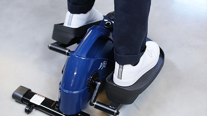 JFIT Mini Elliptical – Under Desk & Standing Workout, Compact, Quiet, Adjustable Resistance, LCD Monitor for Progress Tracking