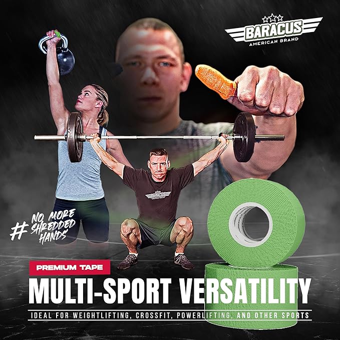 BARACUS Premium Thumb Tape Cross Training and Weightlifting for The Best Hook Grip - 23 ft Long - WOD Tape Chalk and Sweat Proof - Hook Grip Lifting Athletic Thumb Tape (Ruby Red)