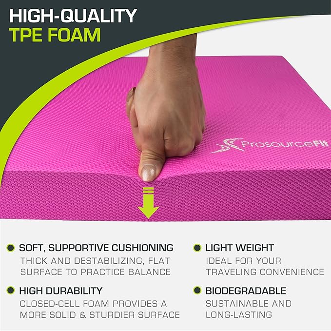 ProsourceFit Exercise Balance Pad – Non-Slip Cushioned Foam 15.5â€x12.75â€
