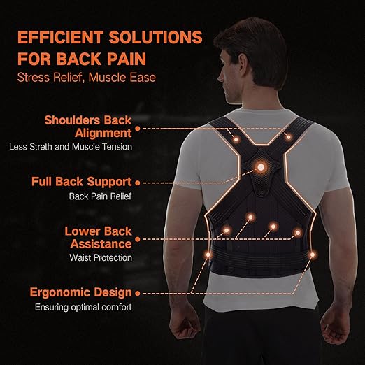 Posture Corrector for Men & Women – Adjustable Full Back Brace for Upper & Lower Back Support, Spine Alignment & Pain Relief - Extra Large