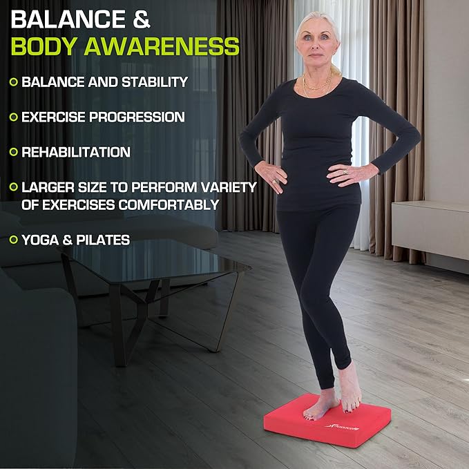 ProsourceFit Exercise Balance Pad – Non-Slip Cushioned Foam 15.5â€x12.75â€