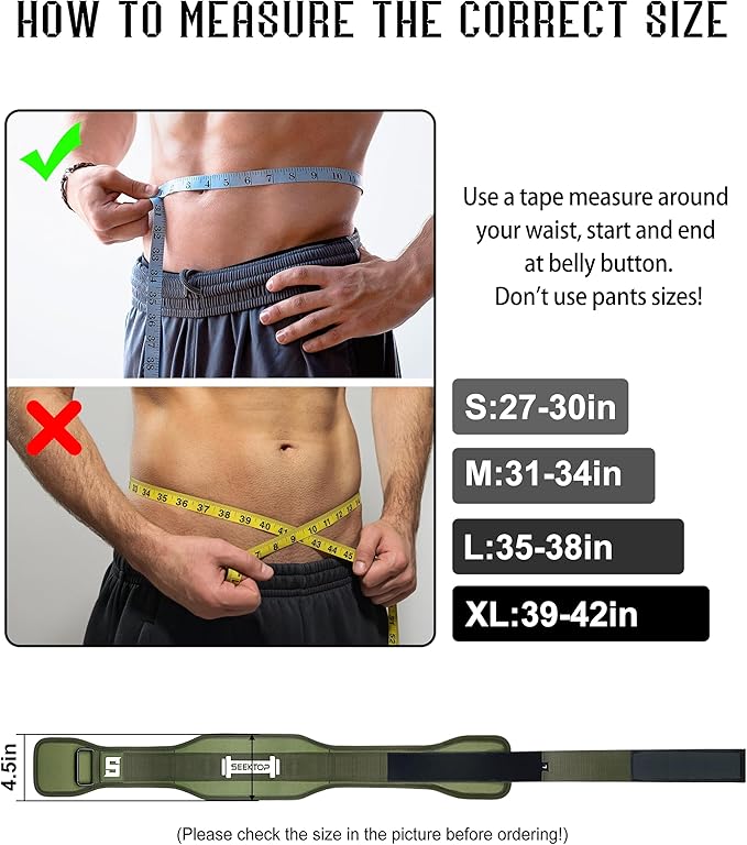 Seektop Weight Lifting Belt - Gym Lifting Belt 4 Inch