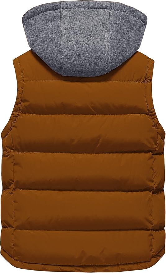 Pursky Girl's and Boy's Warm Puffer Vest Coat Water Resistant Sleeveless Jacket With Detachable Hood for 6-14Y