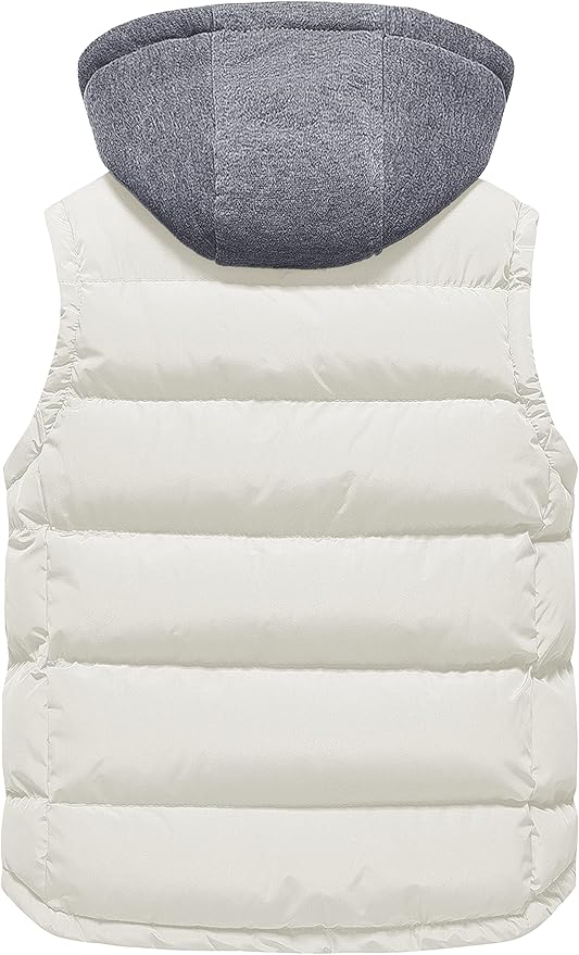 Pursky Girl's and Boy's Warm Puffer Vest Coat Water Resistant Sleeveless Jacket With Detachable Hood for 6-14Y