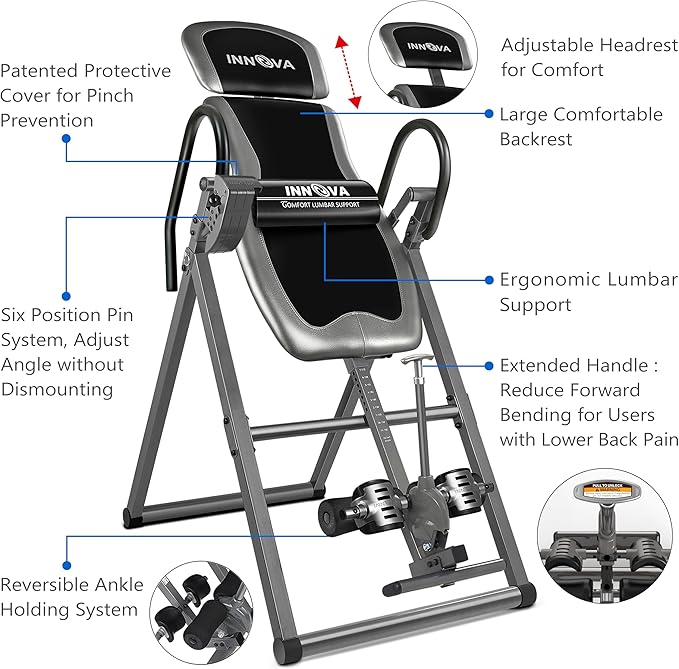 Innova Inversion Table with Adjustable Headrest 300 lb