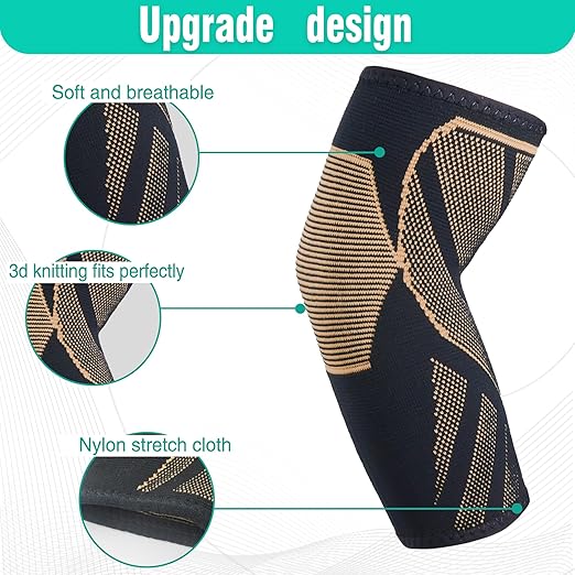 Arm Supports Sleeve,Elbow Compression Sleeve (2 Pair),Tennis Elbow Braces for Tendonitis and Tennis Elbow,Arm Supports Sleeves golfer,tennis elbow relief for women & men,elbow sleeve for weightlifting