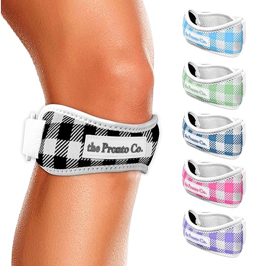 Patellar Tendon Knee Straps, Knee Pain Relief Support Braces, Pack of 2, Adjustable (Black)