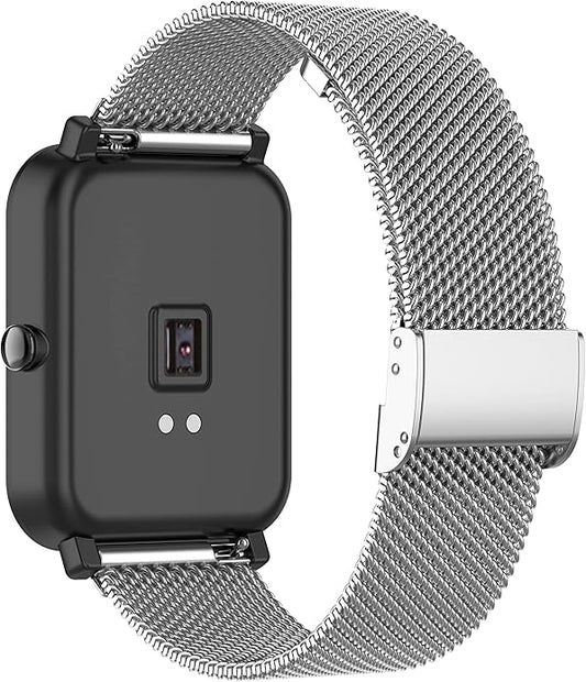 Bands Compatible with Mindrose Watch Band for Women&Men Metal Mesh Stainless Steel Wristbands Bracelet Loop Strap Replacement Bands for Mindrose Fitness Tracker (Silver)