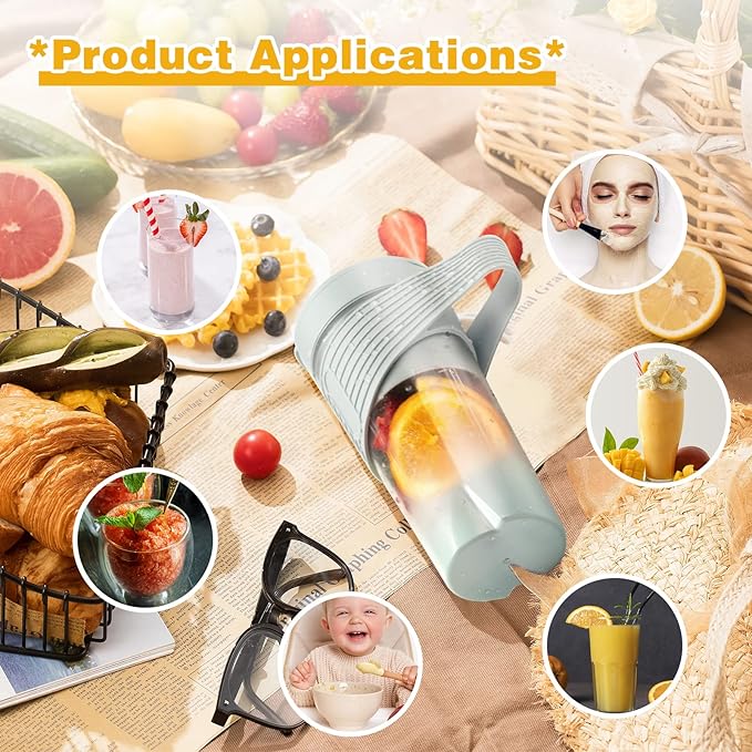 Portable blender for shakes and smoothies,Personal blender, 18000r/m, 16 oz Traveling Fruit Veggie Juicer Cup With 7 Blades, Portable Blender USB Rechargeable(grey)