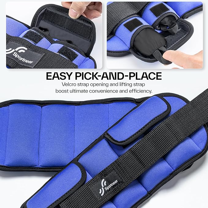 Sportneer Adjustable Ankle Weights for Women and Men:1 1 2 2 3 3 4 4 6 6 7 7 8 8 10 10 lbs