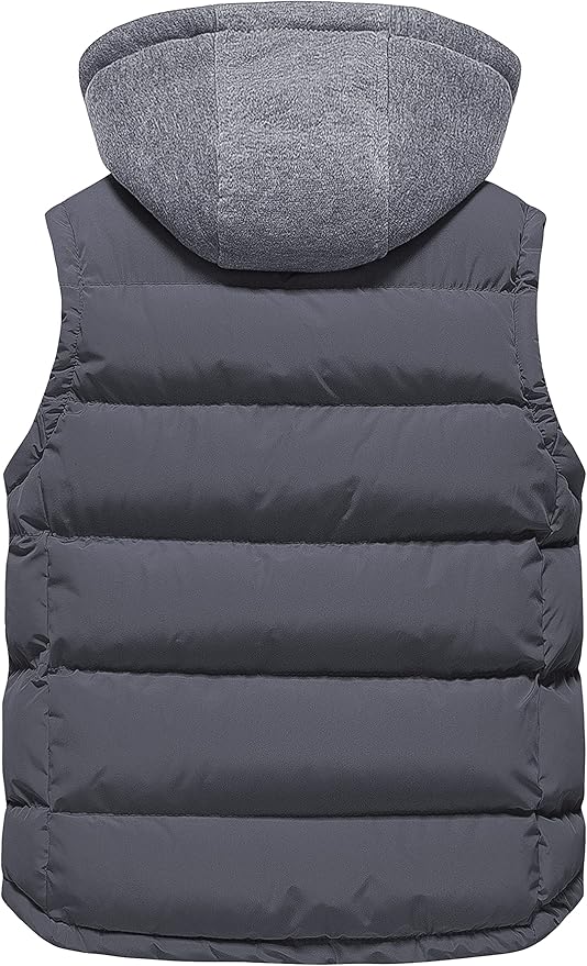 Pursky Girl's and Boy's Warm Puffer Vest Coat Water Resistant Sleeveless Jacket With Detachable Hood for 6-14Y