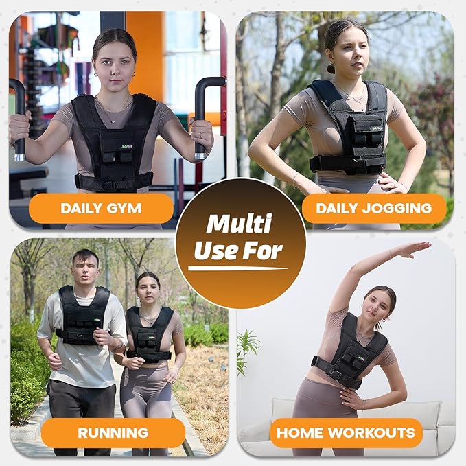 Adjustable Weighted Vest for Men β 20 LBS | 35 LBS Compact Fitness Vest with Durable Oxford Cloth, Ideal for Running, Cardio, CrossFit, Gym, Core Balance, Posture Support, and Strength Training