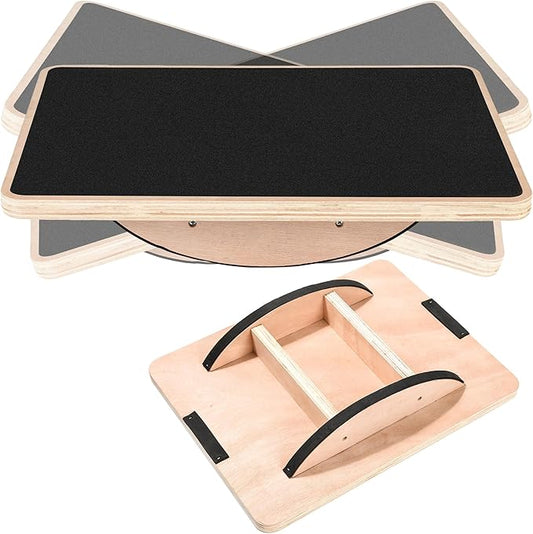 Balance Board Wobble Board Balance Boards for Adults Anti-Slip Wooden Balance Board for Physical Therapy & Core Strength, Ideal Balance Board for Standing Desk with Ankle Support