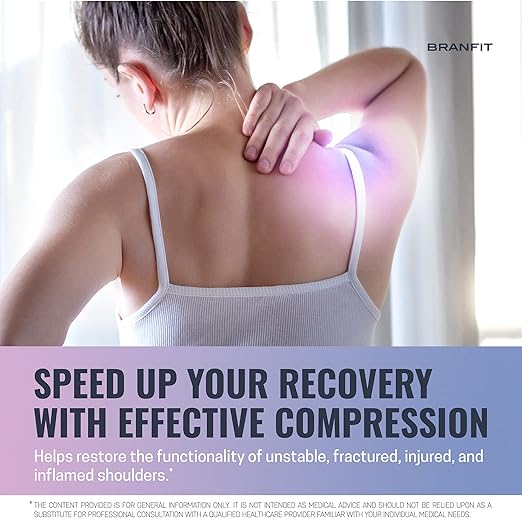 Recovery Shoulder Brace and Arm Sling for Men & Women, Shoulder Compression for Injury Relief and Adjustable Comfort, Right/Left