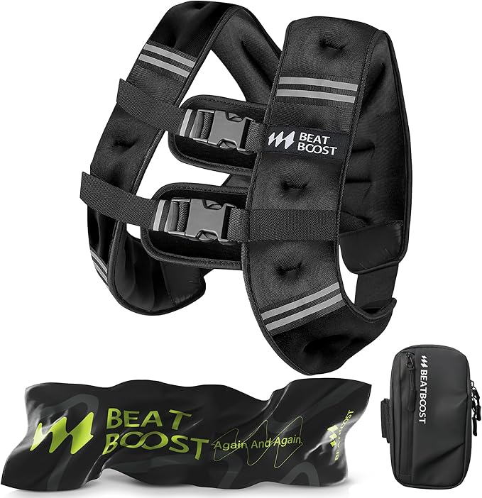 Weighted Vest for Women Men BeatBoost 5 10 15 20 25 30 lb Weight Vest with Ironsand for Walking Strength Training Running Workout