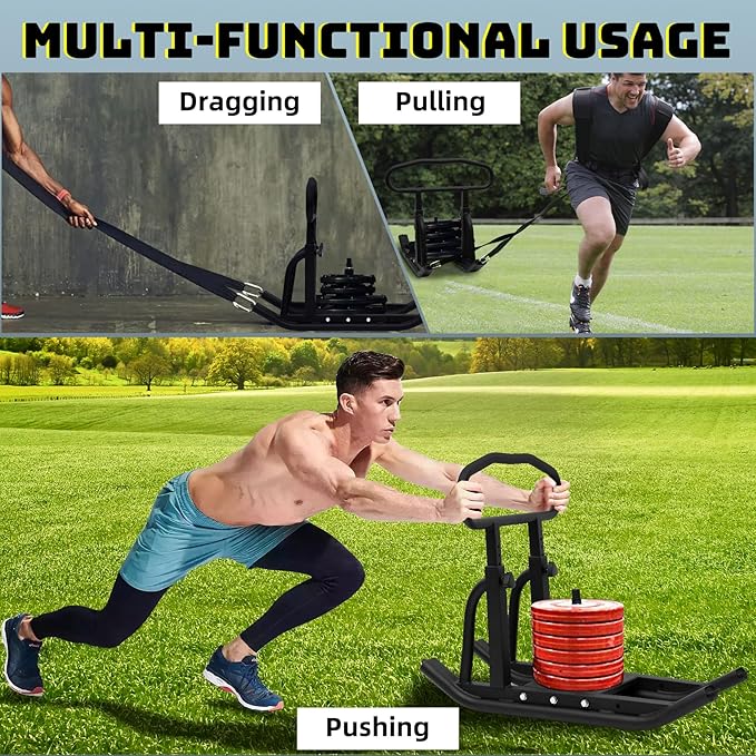 Weight Sled, Fitness Sled, Fitness Strength Training Sled,Adjustable 1" and 2" Weight