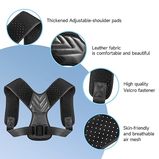 Back Straightener Posture Corrector for Women and Men, Adjustable Back Posture Corrector for Back Support, Upper Back Brace Shoulder Straightener for Women, Black L