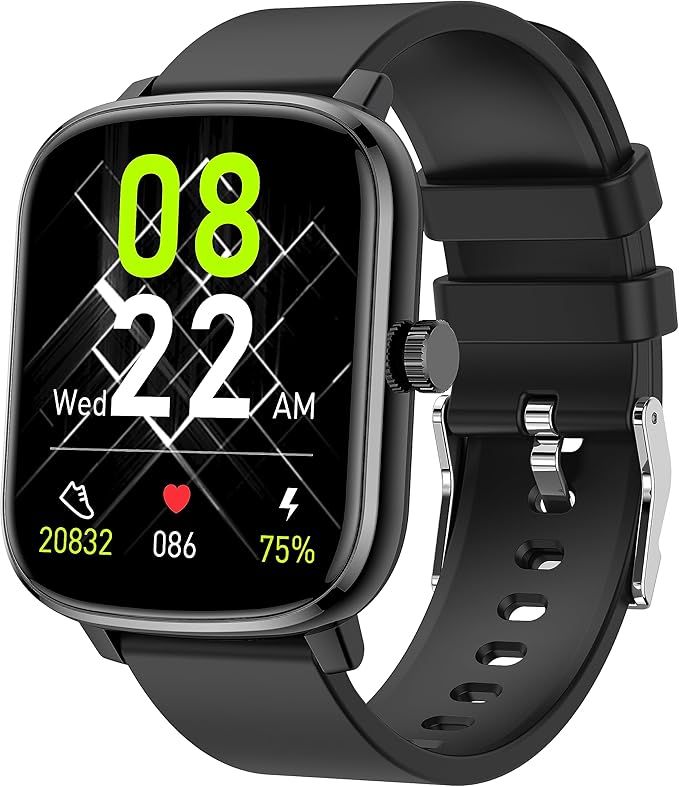 Popglory Smart Watch, 1.69'' Fitness Watch Women Men with Heart Rate, Blood Pressure, Blood Oxygen & Sleep Monitor, 110 Sports Modes Fitness Tracker, Waterproof Pedometer Compatible Android iPhone