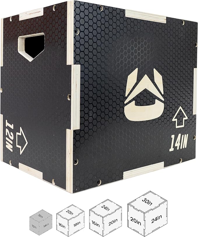 Plyo Box - Anti-Slip Wood 3-in-1 Plyometric Jump