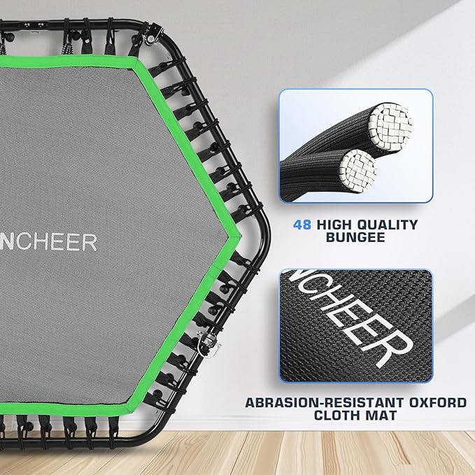 ANCHEER 50" Rebounder Trampoline for Adults- 2025 Foldable 450lbs/550lbs, for