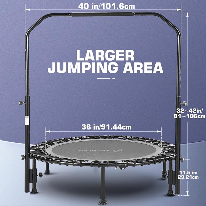 ANCHEER 40/48" Foldable Mini Trampoline 550LBS Max