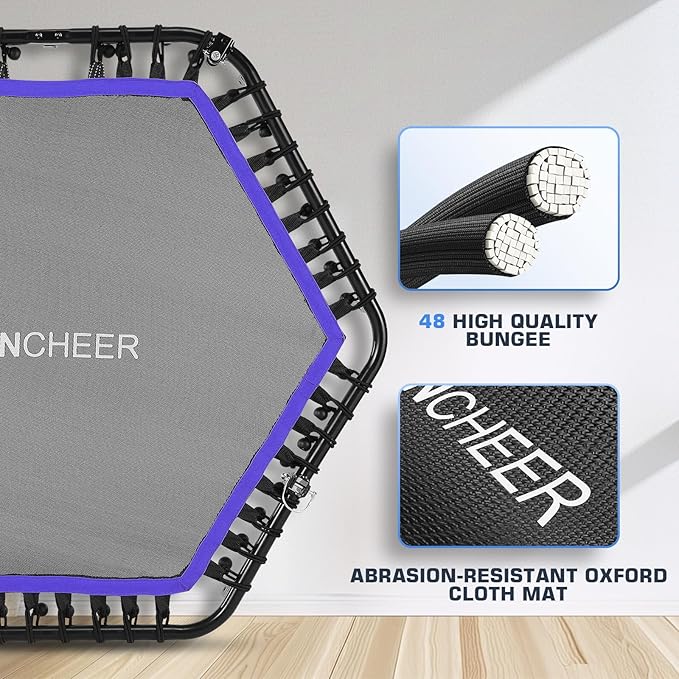 ANCHEER 50" Rebounder Trampoline for Adults- 2025 Foldable 450lbs/550lbs, for