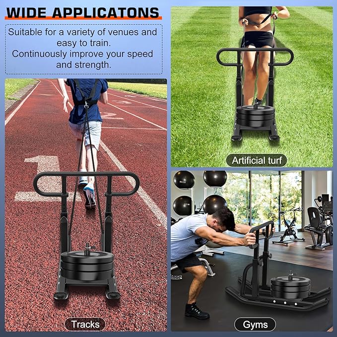 Weight Sled, Fitness Sled, Fitness Strength Training Sled,Adjustable 1" and 2" Weight