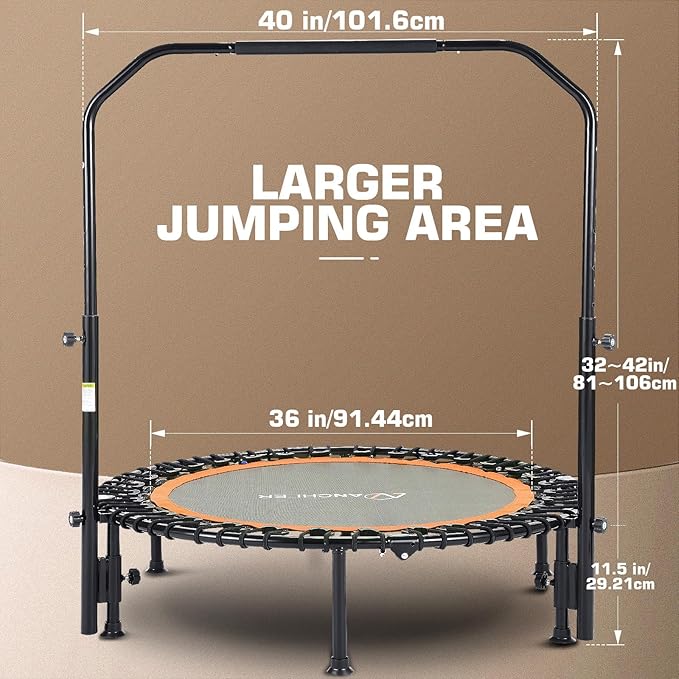 ANCHEER 40/48" Foldable Mini Trampoline 550LBS Max