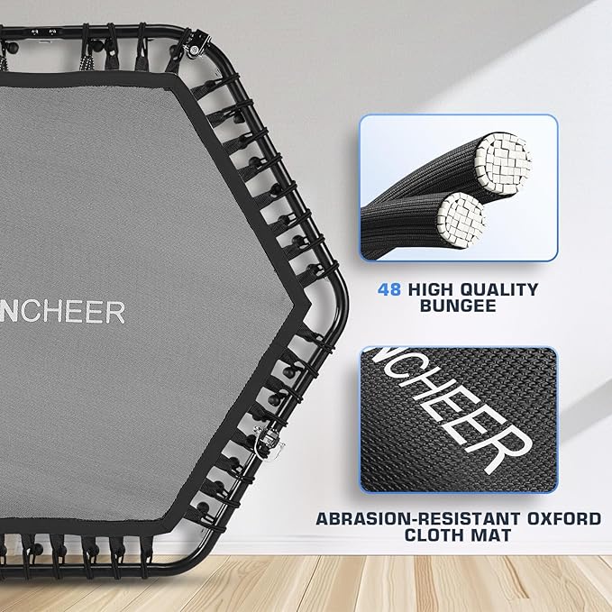 ANCHEER 50" Rebounder Trampoline for Adults- 2025 Foldable 450lbs/550lbs, for