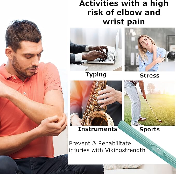 Vikingstrength Wrist Bar for Physical Therapy and Tennis Elbow