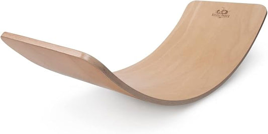 Kinderfeets, Kinderboard, Waldorf Original Wooden Balance Board for Toddlers, Kids, Teens, Adults -Wobble Balance Board - Kids Wooden Toys Learning Toys - Rocker Board Yoga and Exercise