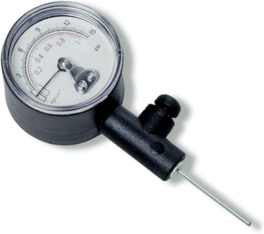 Pocket Pump Ball Pressure Gauge - Ball Pump Pressure Gauge with Air Release Valve - Check Air Pressure for Volleyballs, Basketballs & Footballs - Reads Both KG and PSI